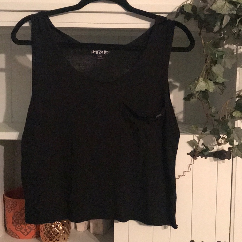 Black Volcom Crop Tank Top
